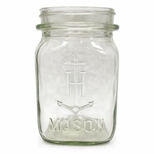 Vintage Anchor Hocking Mason Jar Anchor H Logo Clear Glass Canning Jar